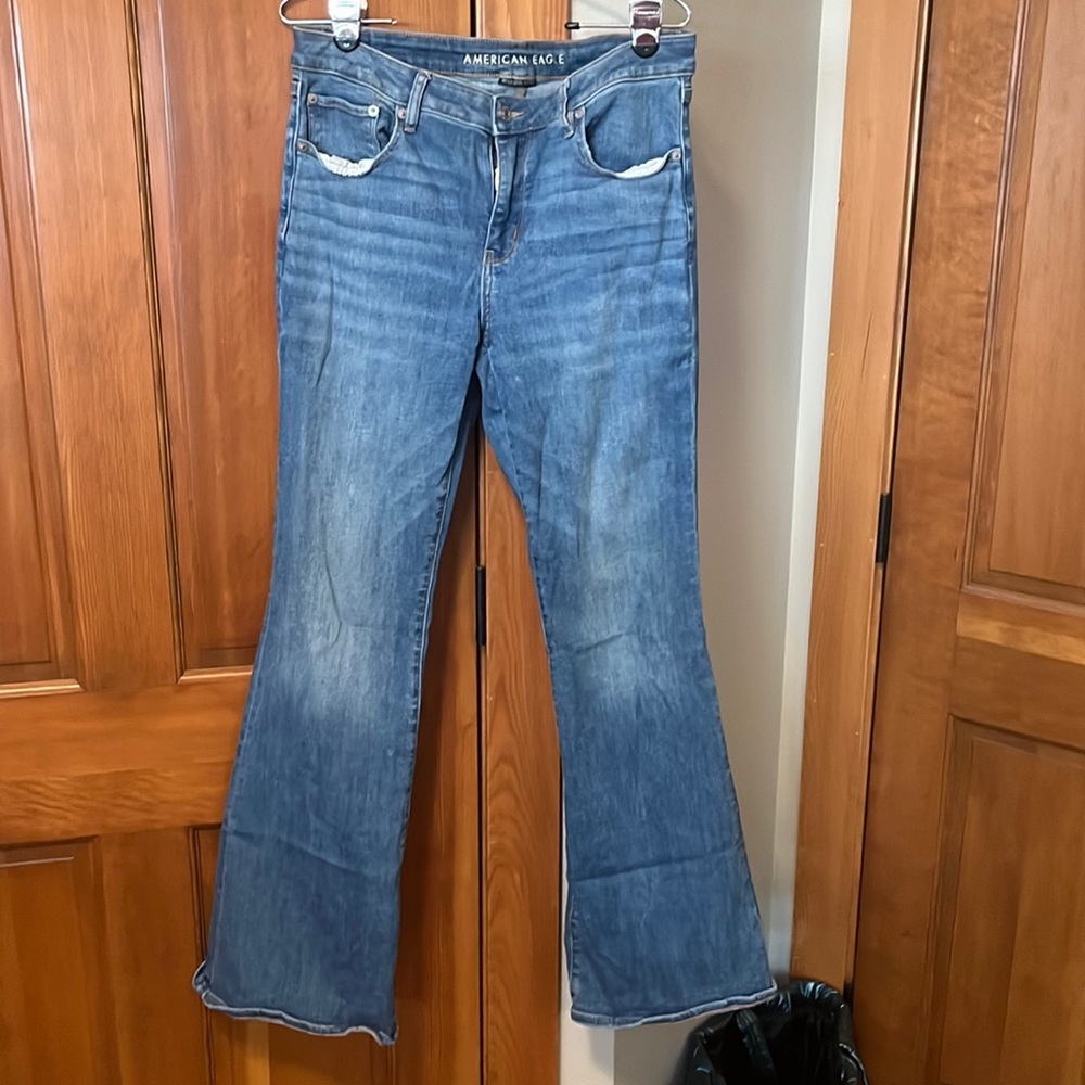 Low rise flare jeans